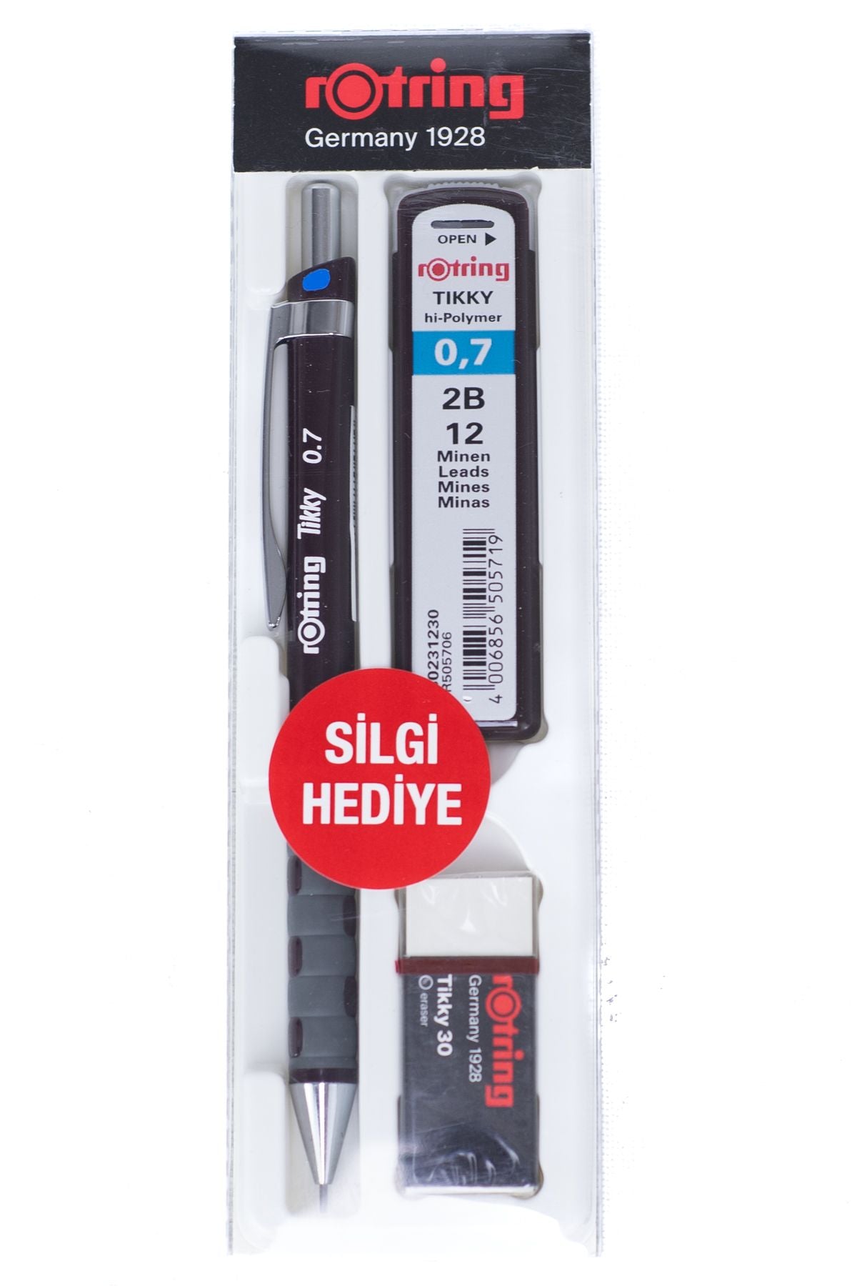 Oppland Kırtasiye Rotring Tikky 2B Uçlu Kalem Orijinal Silgi Hediyeli 0.7 mm Ergonomik Dayanıklı Set